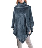 Poncho Cosy Collar Stone Blue Microflanel image number 1