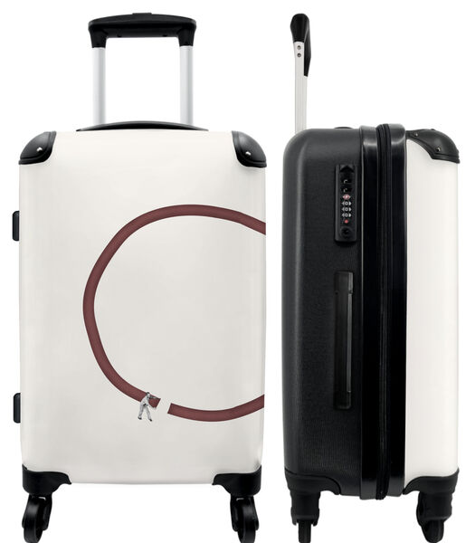 Handbagage Koffer met 4 wielen en TSA slot (Rood - Man - Abstract - Kunst)