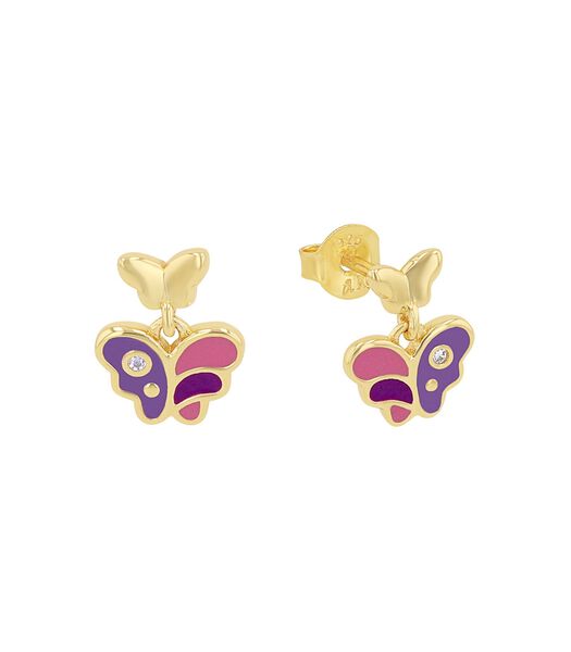 Boucles d'oreilles pour fille, argent 925 sterling, zirconium synth. | papillon