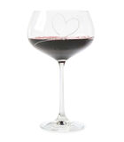 rode wijnglas met gegraveerd hart - With Love - Transparant - 650 ml image number 1