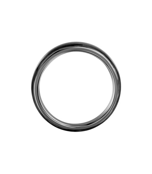 Ring in staal, keramiek, zwart IP JEWELS