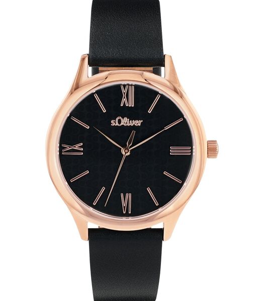 Quartz horloge voor dames, roestvrij staal IP rose | leder