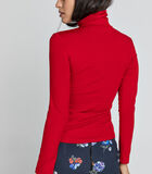 Rood trui met polokraag en lange mouwen image number 2