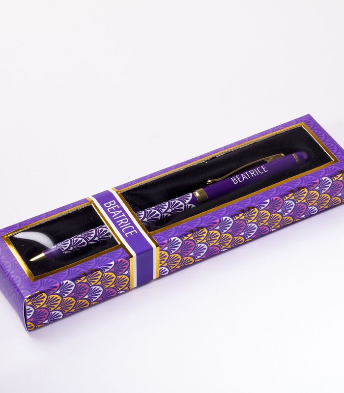 Fijne pen in gelakt metaal violet - Béatrice image number 2
