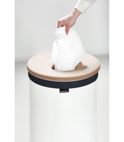 Wasbox, 60 liter, kurken deksel - White