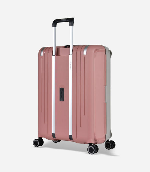 Vertica Middelgrote Koffer 4 Wielen Grijs/Roze