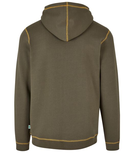 Hooded sweatshirt met contrasterende rits Organic