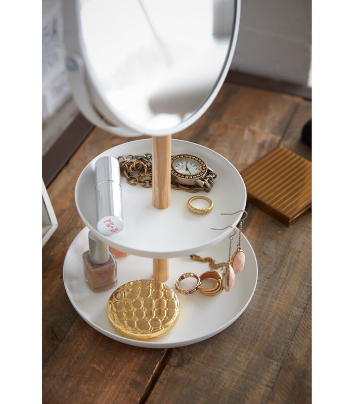 Miroir de maquillage avec plateau pour accessoires - Tosca - Blanc image number 2