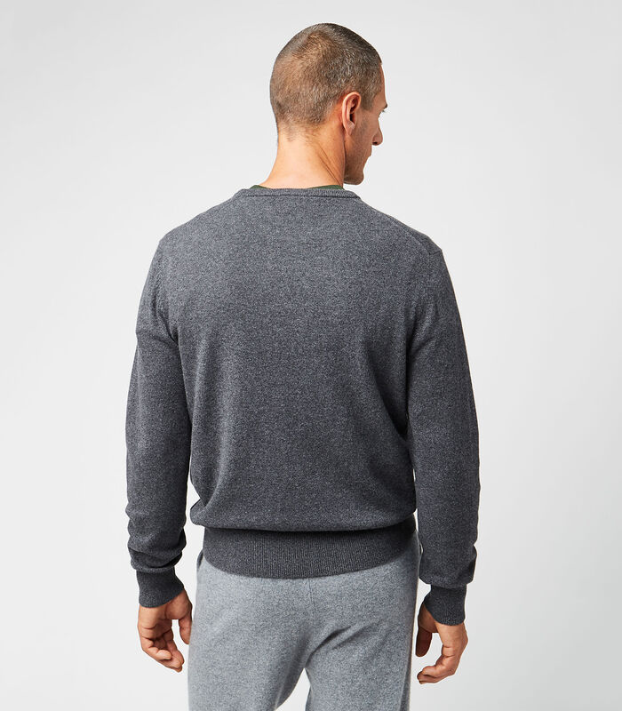Pull homme col rond en cachemire 2 fils , anthracite - RODIER
