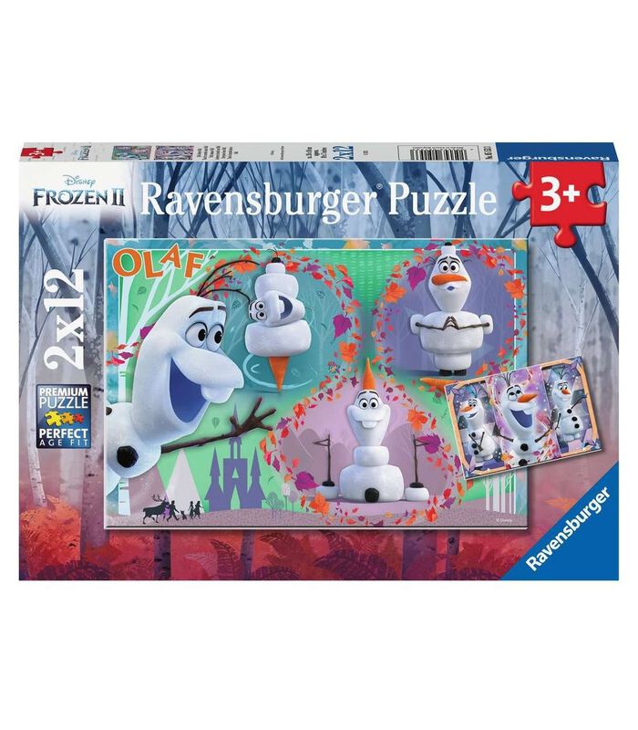 Kinderpuzzel Disney Frozen Iedereen houdt van Olaf - 2 x 12 stukjes image number 2