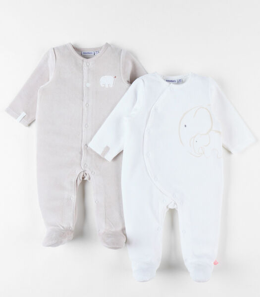 Set of 2 Baby Pyjamas in Fluweel