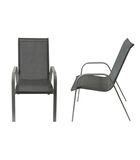 Set van 8 MARBELLA grijs textilene stoelen - grijs aluminium image number 2