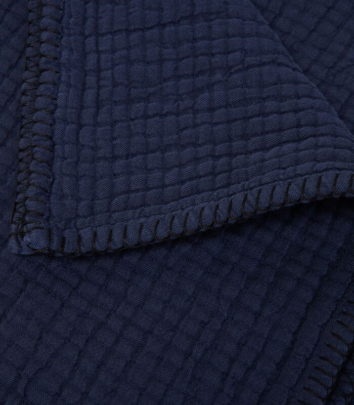 Couvre-lit ILARIO encre bleue et feston noir 240x260 cm image number 2