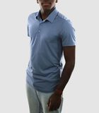 Heren Polo Korte Mouw - Strijkvrij Poloshirt - Blauw - Slim Fit - Tencel image number 0