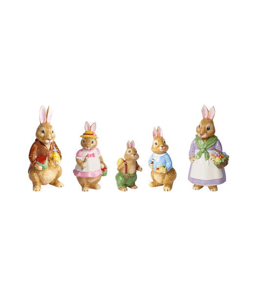 Ens. de figurines déco., famille, 5 p. Bunny Tales