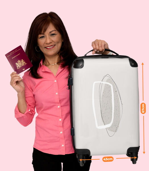 Bagage à main Valise avec 4 roues et serrure TSA (Gris - Noir - Blanc - Abstrait - Beige)