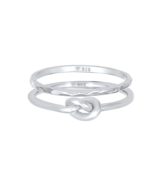 Ring Dames Duo Knot Trend Basic Minimal In 925 Sterling Zilver Verguld