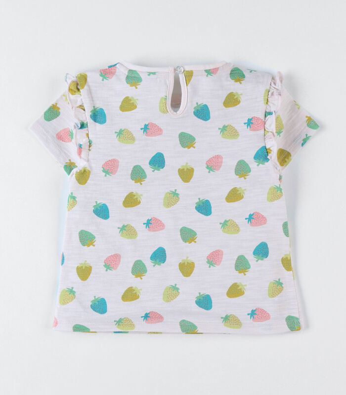 T-shirt imprimé fraise à courtes manches, multicolore image number 1