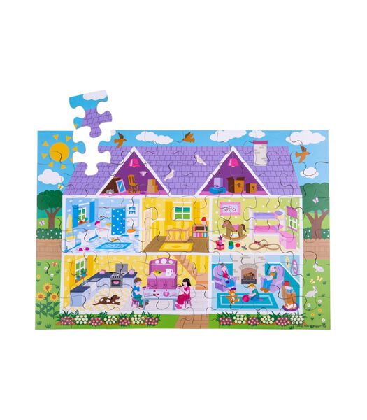 Bigjigs Puzzle de sol Maison de poupées (48 pièces)
