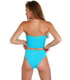 Turquoise bikinibroekje met hoge taille en kreukeffect Manha Scrunchy image number 1