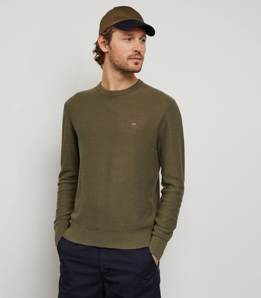 Khaki -jumper in een linnenmix