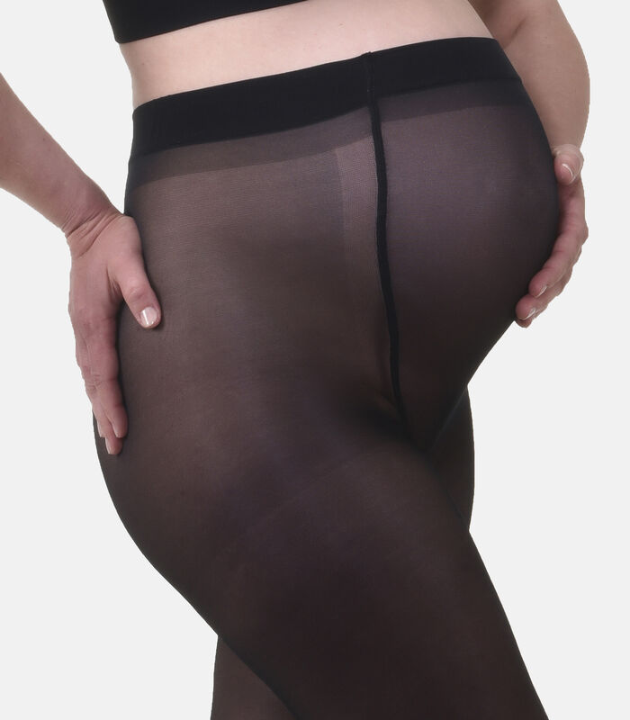 Collants de grossesse transparant confortables 20den noir avec motif de couture inverse image number 1
