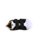 Zwarte Klittenband Sneaker Met Witte Striping image number 3