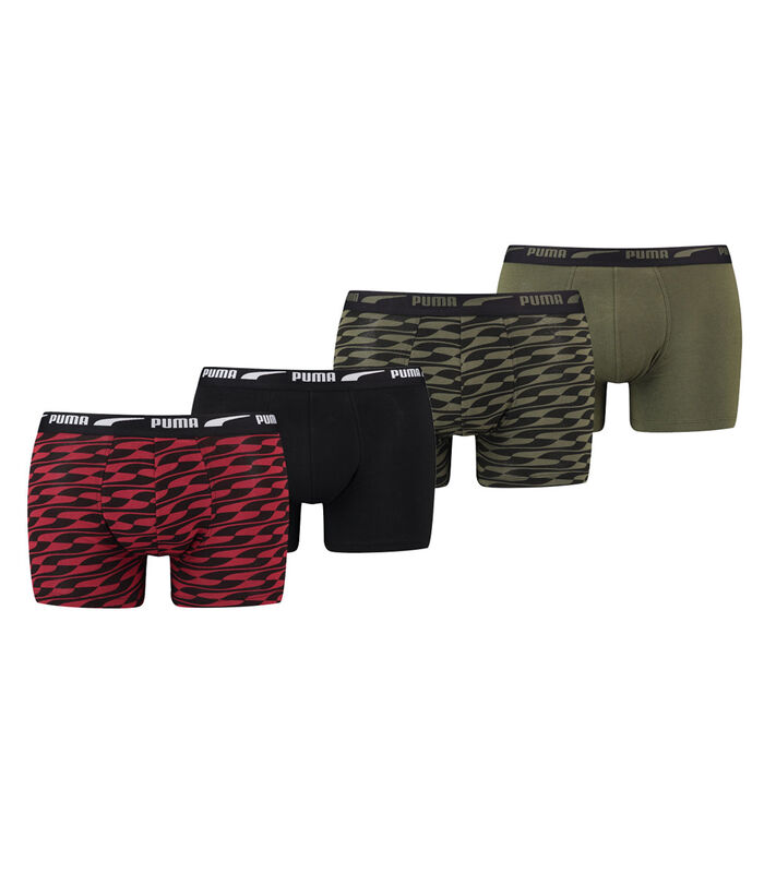 Formstrip Boxershorts 4-pack Intense Red Combo/Forest image number 0