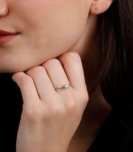 Ring 'Brillant Lucia' witgoud en diamanten
