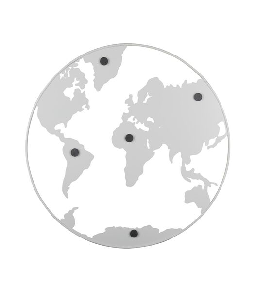 Memobord World Map - Wit - Ø50cm