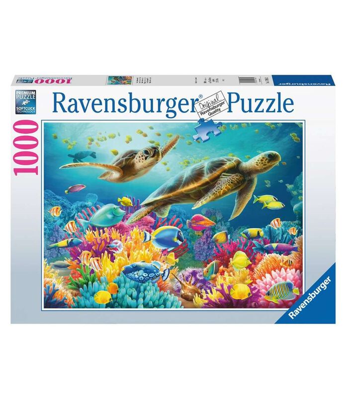 Puzzel 1000 stukjes Blauwe onderwaterwereld image number 0