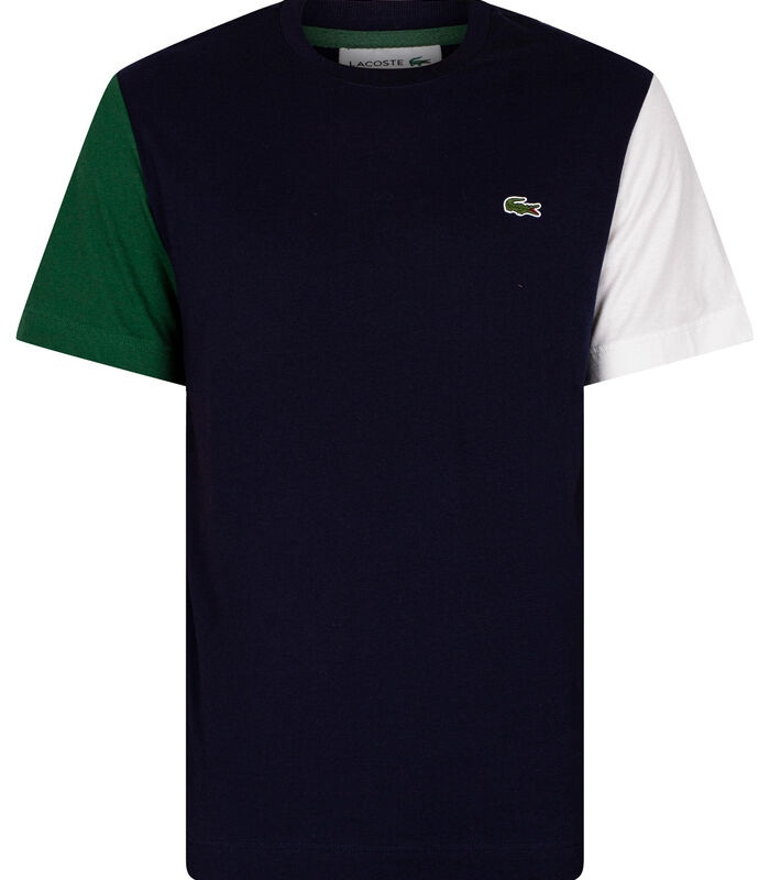 T-shirt coupe classique en jersey de coton color-block image number 4
