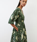 Korte jurk met print all-over en volumineuze mouwen image number 3