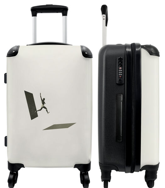 Bagage à main Valise avec 4 roues et serrure TSA (Homme - Formes - Abstrait - Sauts)