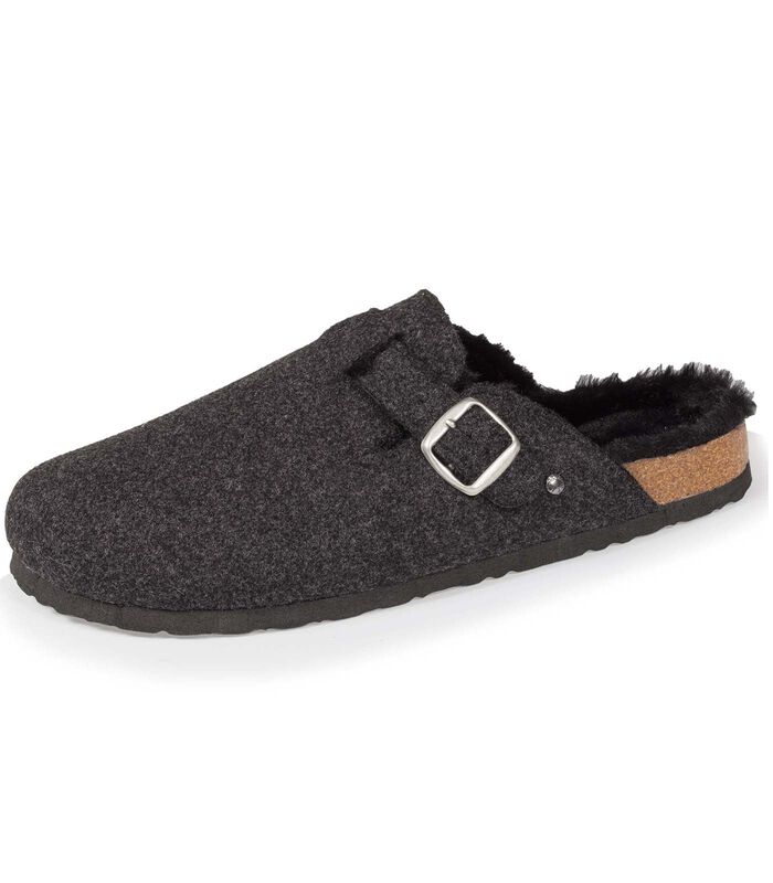 Chaussons Mules Homme Gris Chiné Liège image number 0