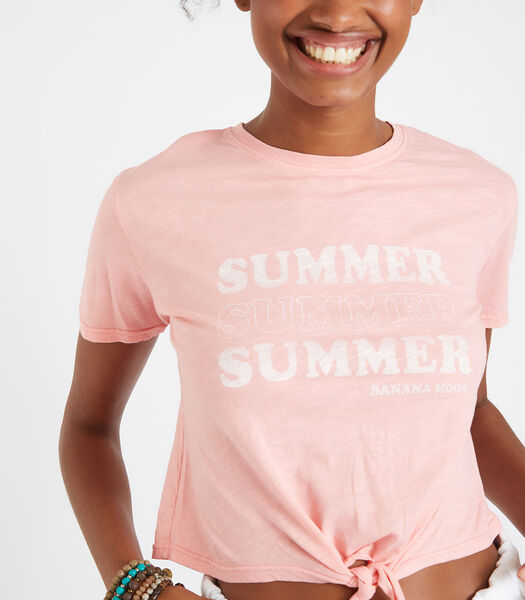 T-shirt femme rose saumon Clovis Solarium