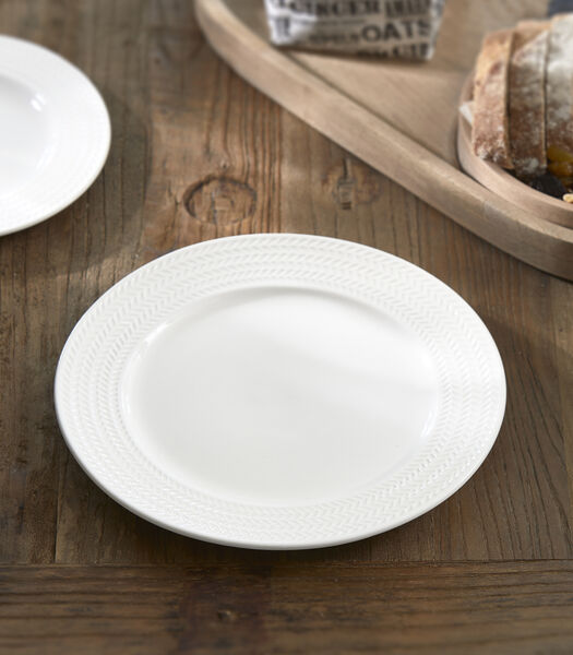 Assiette à dîner - Bellecôte - Blanc - 1 pièce -Porcelaine