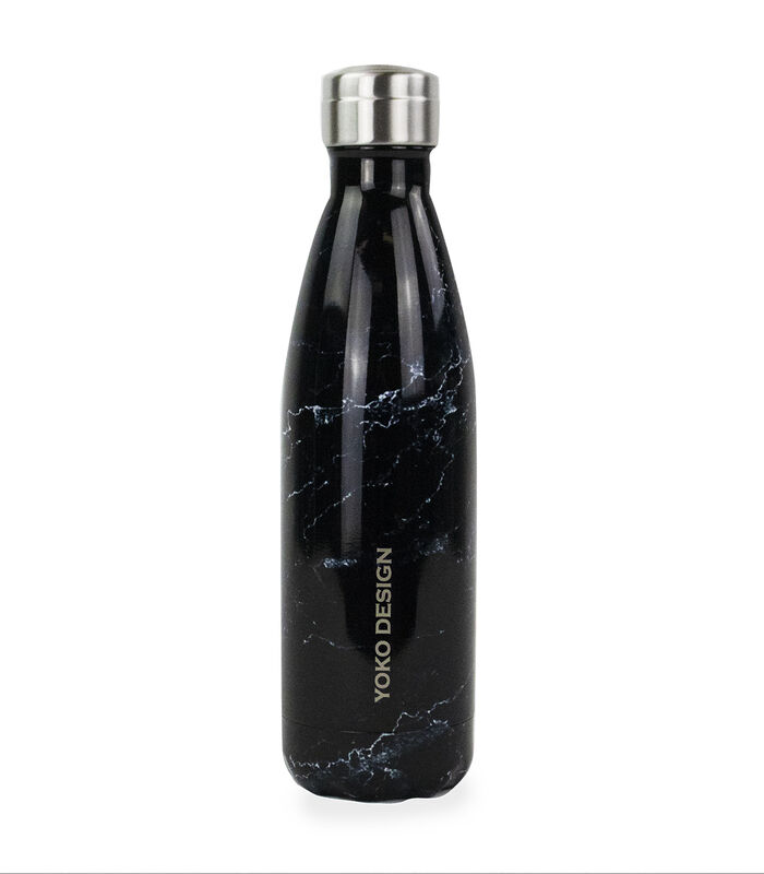 Bouteille 500 ml isotherme marbree noire image number 0