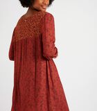 AMYLEE LUDMILA korte bedrukte roodbruine jurk image number 1