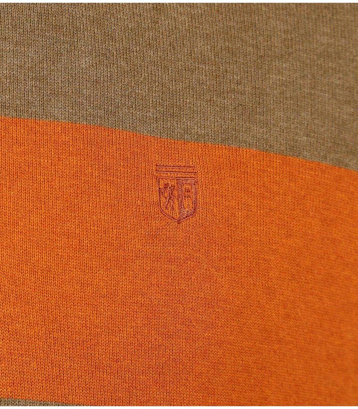Polo à manches longues State Of Art Pique Stripes Orange image number 2