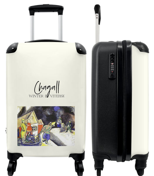 Valise spacieuse avec 4 roues et serrure TSA (Art - Chagall - Dessin - Hiver à Viterse)