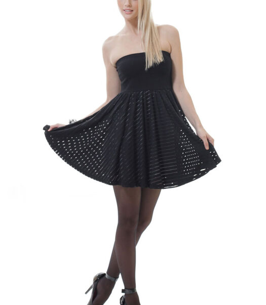 Strapless twee-in-één mini-jurk