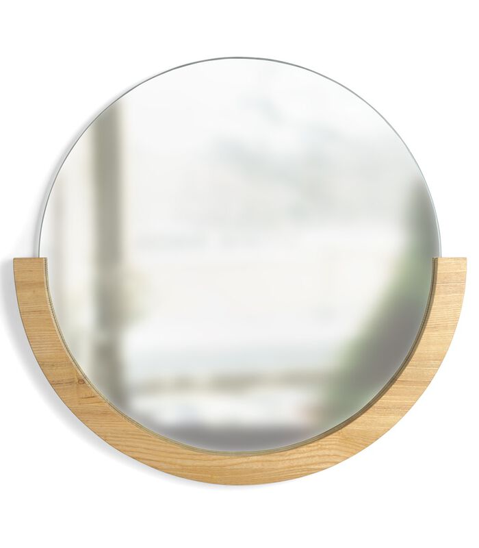 Miroir mural 52cm en bois naturel image number 0