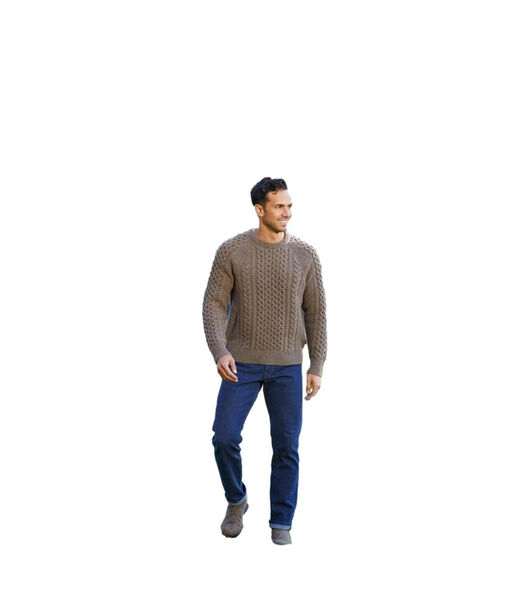Recycled Wool-Blend Cable-Knit - Sweatshirt - Grijs