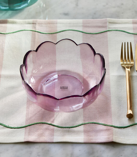 Toulouse Serveerschaal Roze - glazen kom voor salade of pasta