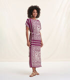 Robe longue fluide violette imprimé foulard image number 0