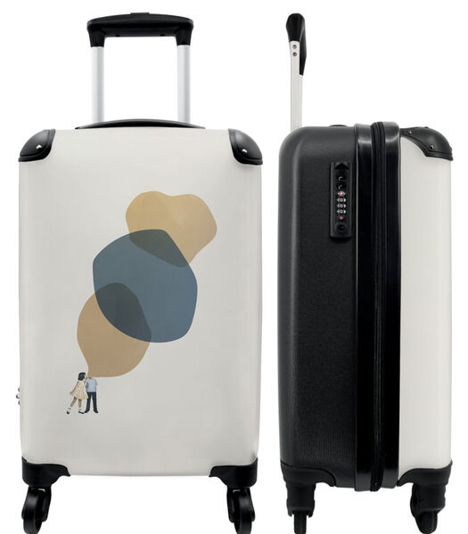 Ruimbagage koffer met 4 wielen en TSA slot (Kind - Abstract - Vormen - Blauw)