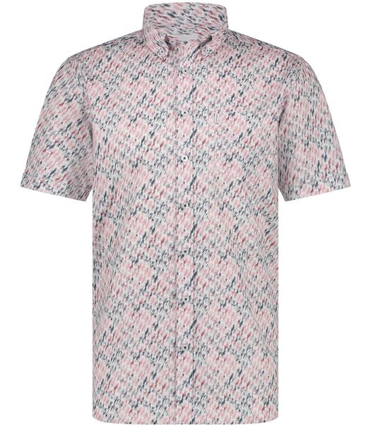 Short Sleeve Overhemd Print Roze