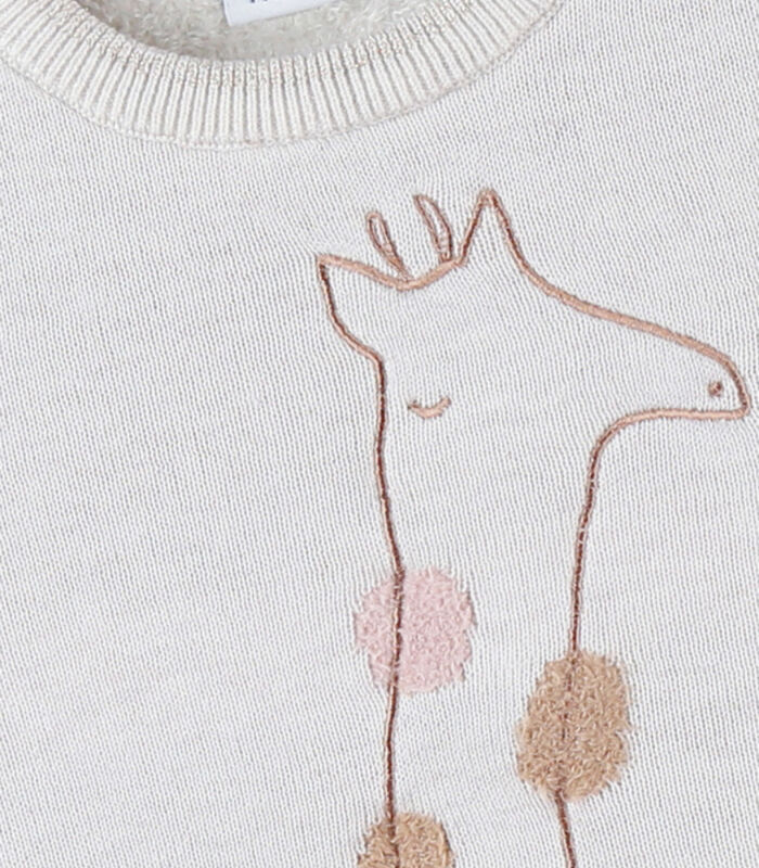 Trui met girafje uit tricot, gemêleerd beige image number 2