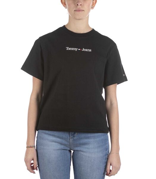 Tyommy Hilfiger Cls Serif Lineair Zwart T-Shirt